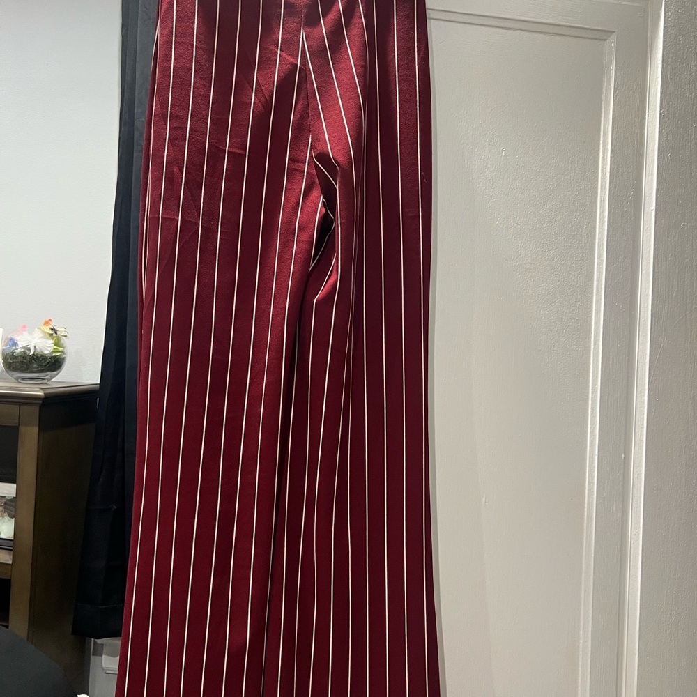 Striped Burgundy Men's Pants